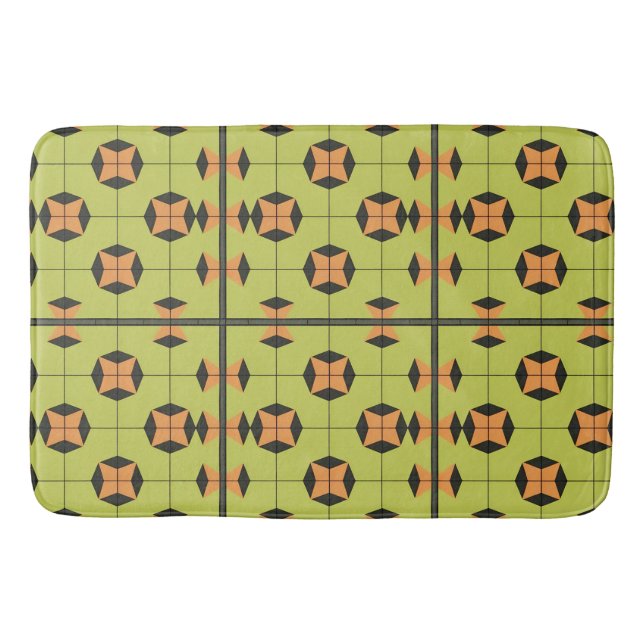 Geometric Tile Mönster med Ljusa färger Badrumsmatta (Framsidan)