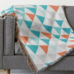 Geometric Triangle Aqua Coral Modern Abstrakt Filt