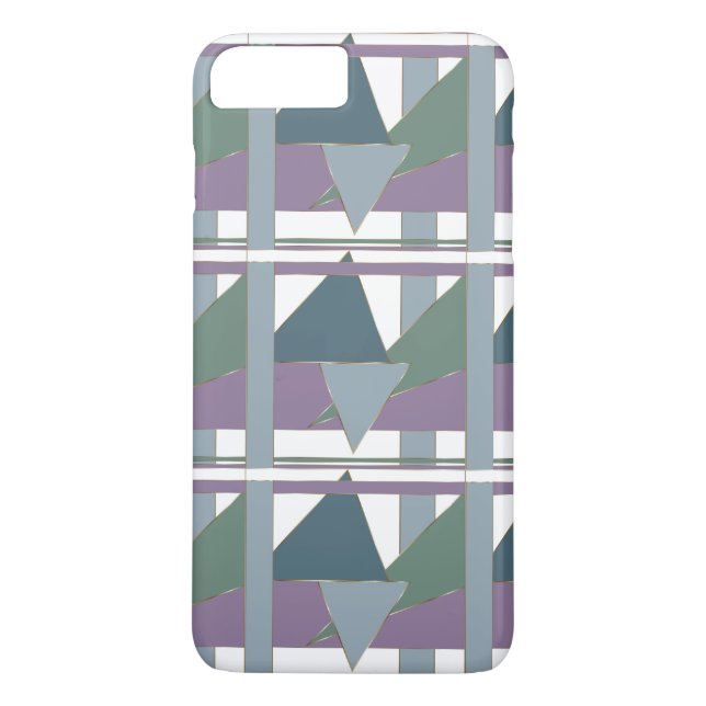 Geometric Triangle Mönster Blue Violet Grönt Case-Mate iPhone Skal (Baksida)