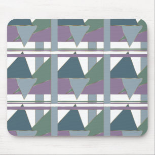 Geometric Triangle Mönster Blue Violet Grönt Musmatta