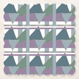 Geometric Triangle Mönster Blue Violet Grönt Underlägg Papper