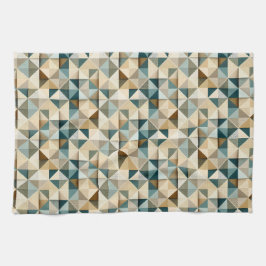 Geometric triangle patchwork pattern kökshandduk