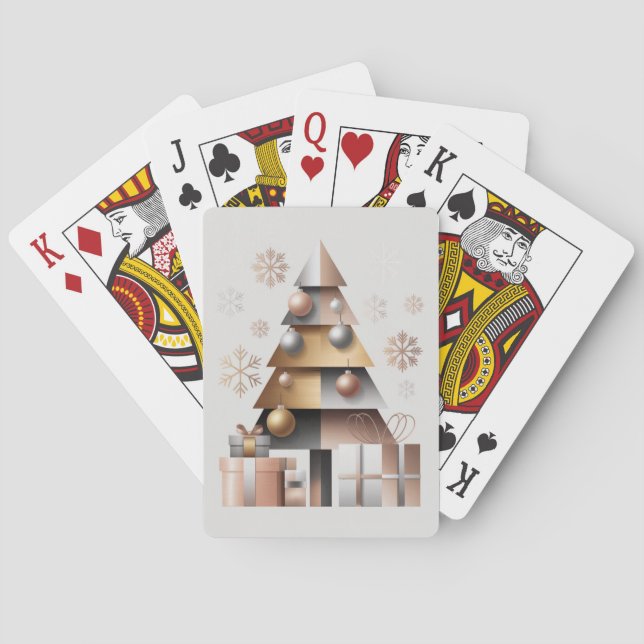 Geometric Triangles Christmas Tree Playing Cards Casinokort (Baksidan)