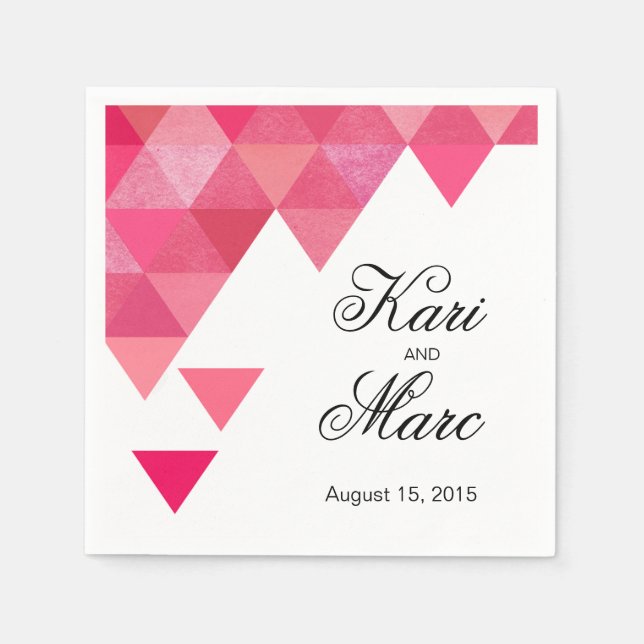 Geometric Triangles Cocktail Party | fuschia Pappersservett (Framsidan)
