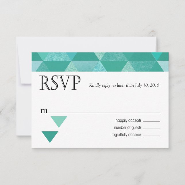Geometric Triangles OSA Responcard | teal Kort (Framsida)