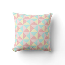 Geometric Triangles Pastel Rosa Blue Gult Pillow