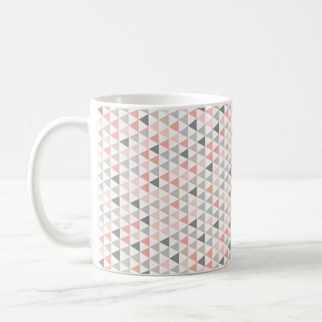 Geometric Triangles Peach Modern Neutralts Mugg (Vänster)