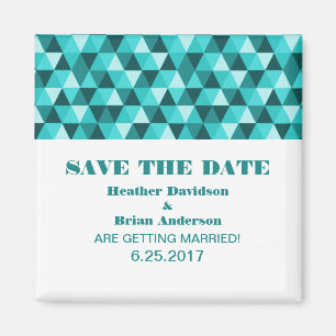 Geometric Triangles Spara datum magneter, Teal Magnet