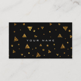 Geometric Triangular Glitter Golden Black Vip Visitkort