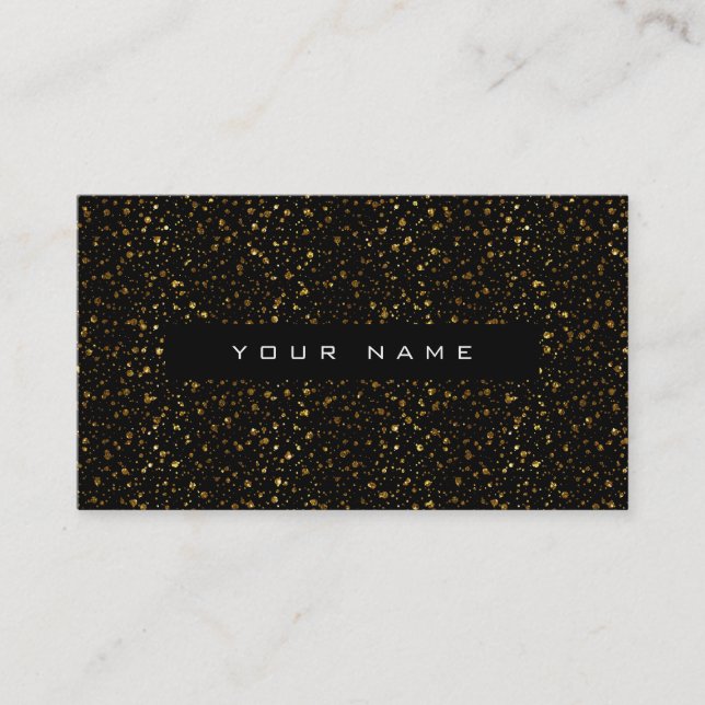 Geometric Triangular Glitter Golden Black Vip Visitkort (Framsida)