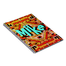 Geometric Tribal/Ethnic Mönster och ditt namn Anteckningsbok
