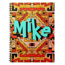 Geometric Tribal/Ethnic Mönster och ditt namn Anteckningsbok