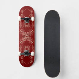 Geometric Tribal-Inspired Design in Bold Black Mini Skateboard Bräda 18,5 Cm