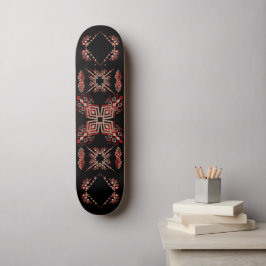 Geometric Tribal-Inspired Design in Bold Black Mini Skateboard Bräda 18,5 Cm