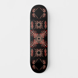 Geometric Tribal-Inspired Design in Bold Black Mini Skateboard Bräda 18,5 Cm