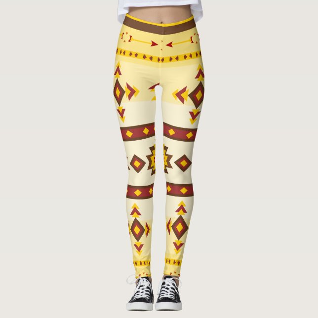 Geometric Tribal Mönster: Bold Tribal Print Leggings (Framsida)