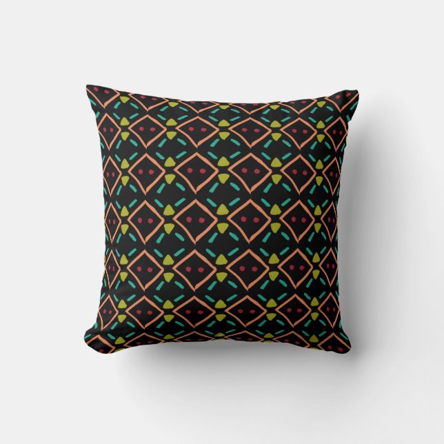 Geometric Tribal Multicolor Print  Kudde (Framsida)