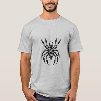 Geometric Tribal Spider - Minimalist Black Insekt T Shirt