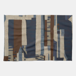 Geometric Tribal (Terracotta + Blue) Luxury Kökshandduk