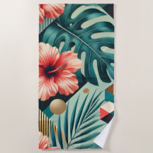 Geometric Tropical Blommigt Design