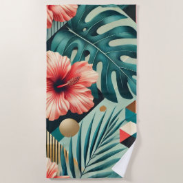 Geometric Tropical Blommigt Design