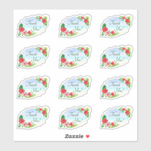 Geometric Tropical Blommigt WeddingTack Klistermärken