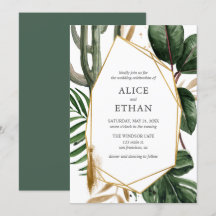 Geometric Tropical Greenery Bröllop