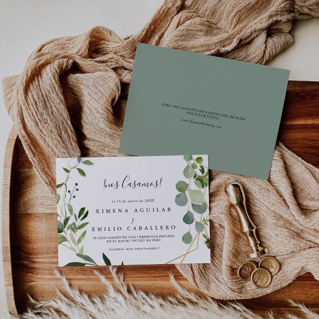 Geometric Tropical Grönt Löv Spain Elopement Meddelande (Skapare uppladdad)