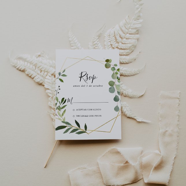 Geometric Tropical Grönt Löv Spansk OSA Kort (Skapare uppladdad)