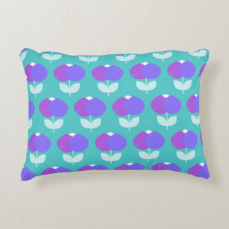 Geometric Tulips Lila och Aqua Prydnadskudde
