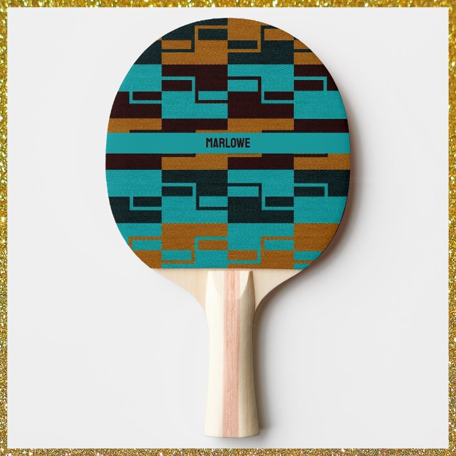 Geometric Turcos Black och Brown Pingisracket (Skapare uppladdad)