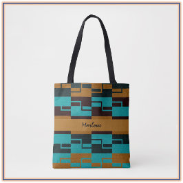 Geometric Turcos Black och Brown Tygkasse