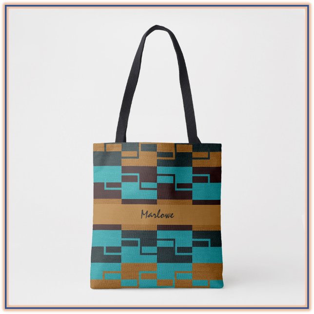 Geometric Turcos Black och Brown Tygkasse (Skapare uppladdad)