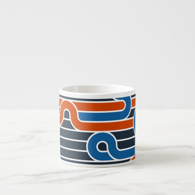 Geometric Twisted Linjer Vintage Espressomugg (Framsidan)