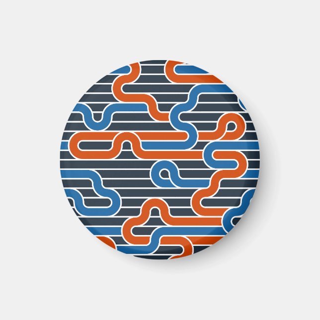 Geometric Twisted Linjer Vintage Magnet (Framsidan)