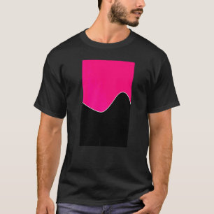 Geometric Two Tone Wave Mönster Bright Rosa and Bl T Shirt