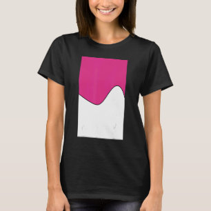Geometric Two Tone Wave Mönster Deep Cerc and Wh W T Shirt