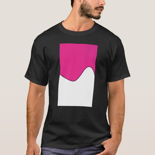 Geometric Two Tone Wave Mönster Deep Cerc and Wh W T Shirt (Framsida)