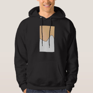 Geometric Two Tone Wave Mönster Deep Peach and Whi Hoodie