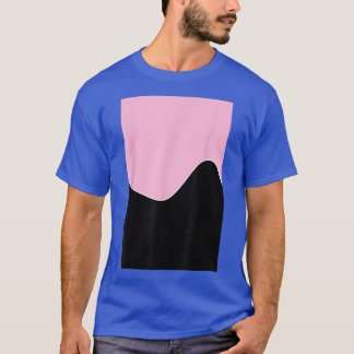 GEOMETRIC TWO TONE WAVE PATTERN COTTON CANDY PINK T SHIRT