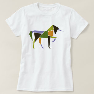 Geometric Unicorn Modern Abstrakt Elegant Tangram T Shirt