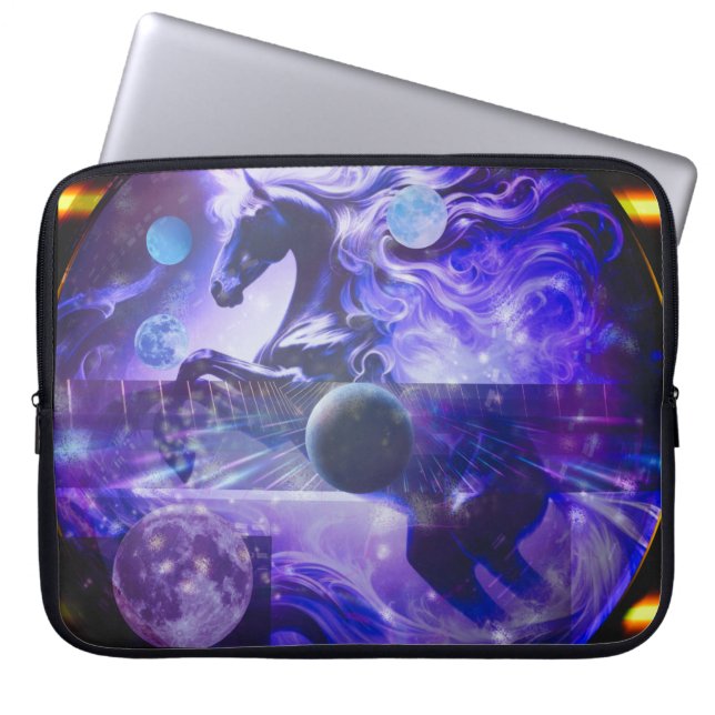 Geometric Unicorn Space Laptop sleeve (Framsidan)