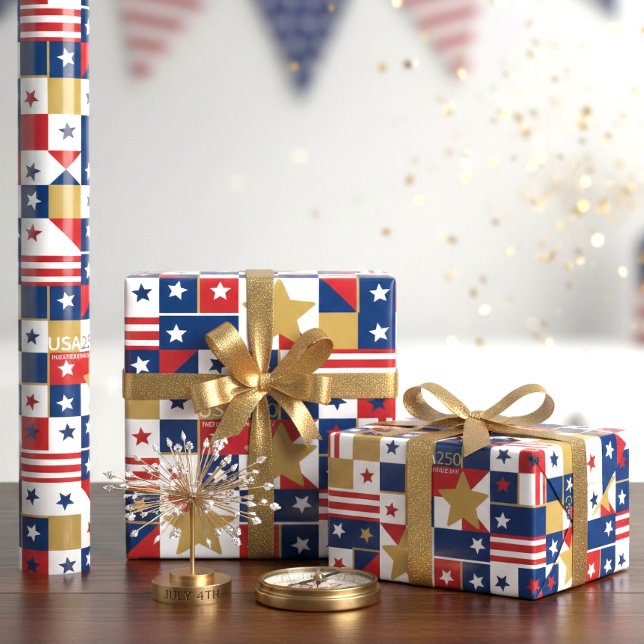 Geometric USA250 4 juli ID1315 Presentpapper (Skapare uppladdad)