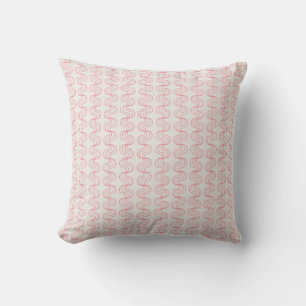 Geometric Vågigt Rand Strawberry Rosa OffWhite Kudde