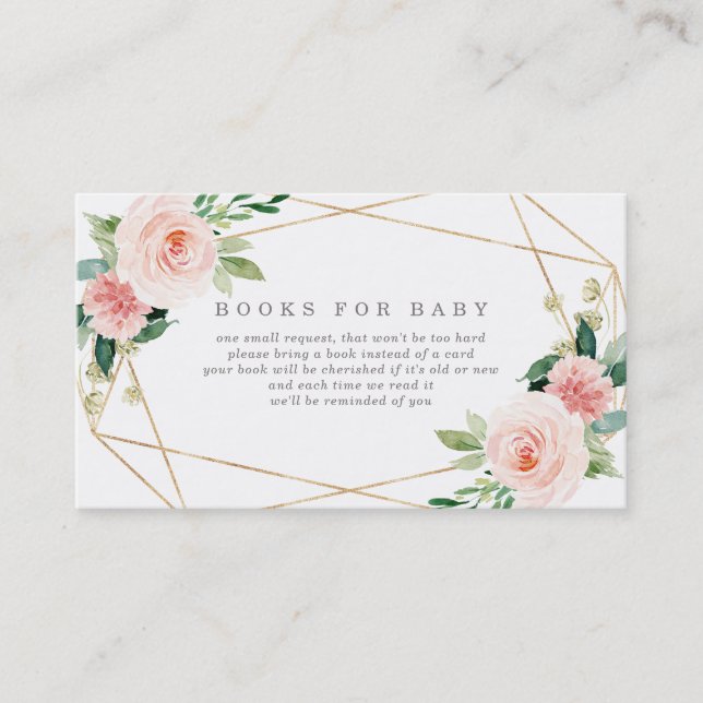 Geometric Vår Romantik Bokar för Baby-kort Visitkort (Framsida)
