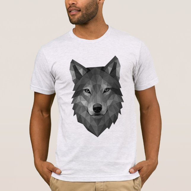 Geometric Varg Head | Polygon Art med Alpha Stil T Shirt (Framsida)