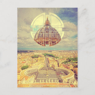 Geometric Vatican St Peter's Square Basilica-Itali Vykort