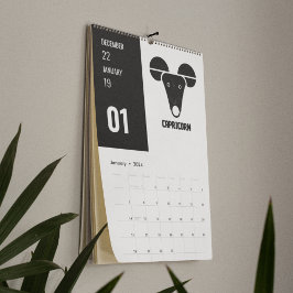 Geometric Vedic Zodiac-12 Rashi i månadsordning Kalender