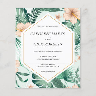 Geometric Vibrant Tropical Wedding-inbjudan Flygblad
