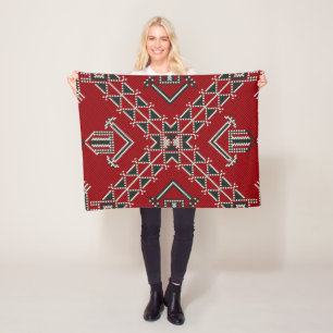 Geometric vintage mode Söt-trendig klassisk Fleecefilt